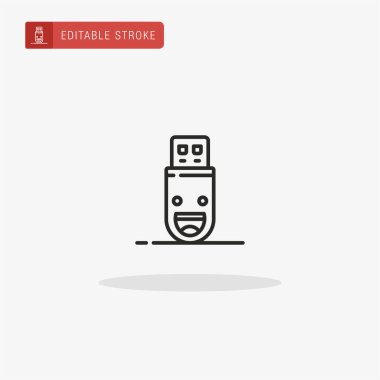 Usb Çubuk simgesi vektörü. Sunum için Usb Çubuğu simgesi.