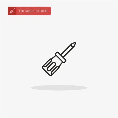 Tornavida simgesi vektörü. Sunum için tornavida simgesi.