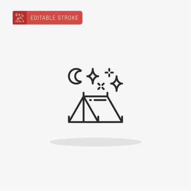 Kamp ikonu vektörü. Sunum için kamp simgesi.