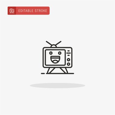 Televizyon ikonu vektörü. Sunum için TV simgesi.