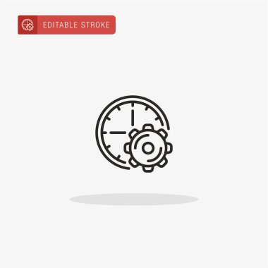 Zaman simgesi vektörü. Sunum için zaman simgesi.