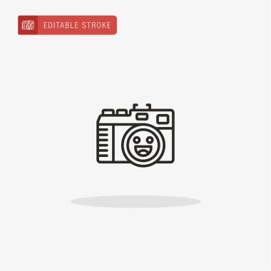 Kamera simgesi vektörü. Sunum için kamera simgesi.