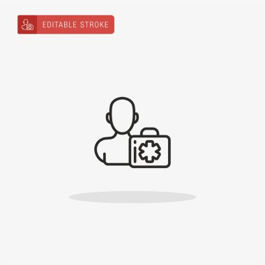 Paramediklerin ikon vektörü. Sunum için sağlıkçı simgesi.