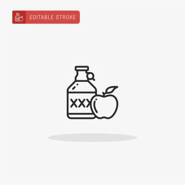 Elma şarabı ikonu vektörü. Sunum için elma şarabı simgesi.