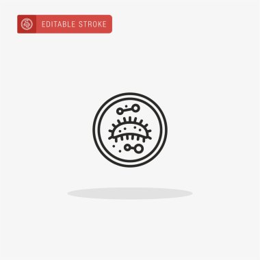 Bakteri simgesi vektörü. Sunum için bakteri simgesi.