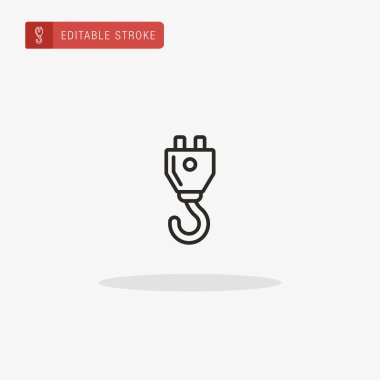 Vinç simgesi vektörü. Sunum için vinç simgesi.