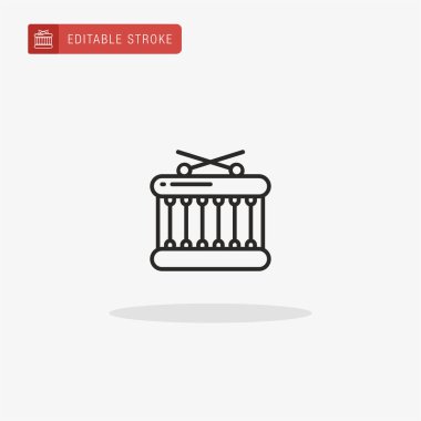 Davul simgesi vektörü. Sunum için davul simgesi.