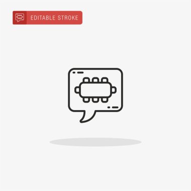 Toplantı odası ikon vektörü. Sunum için Toplantı Odası simgesi.