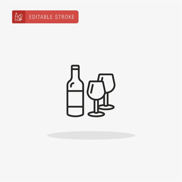 Wine Icon Vector Wine Icon Presentation — Stock Vector