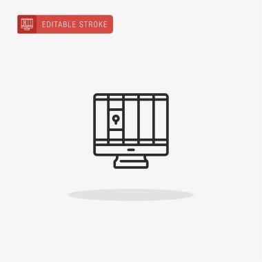 Bilgisayar simgesi vektörü. Sunum için bilgisayar simgesi.