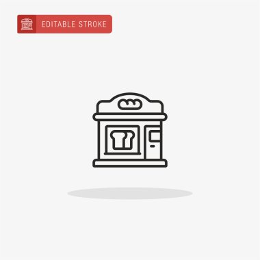 Pastane ikon vektörü. Sunum için Fırın Dükkanı simgesi.
