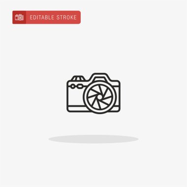 Fotoğraf Kamerası ikon vektörü. Sunum için Fotoğraf Kamerası simgesi.