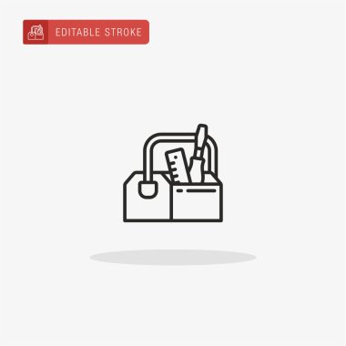 Araç kutusu simge vektörü. Sunum için araç kutusu simgesi.