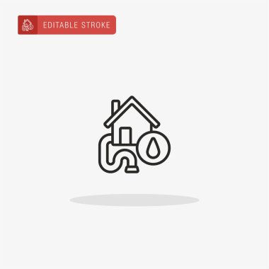 Su ikonu vektörü. Sunum için Su Aracı simgesi.