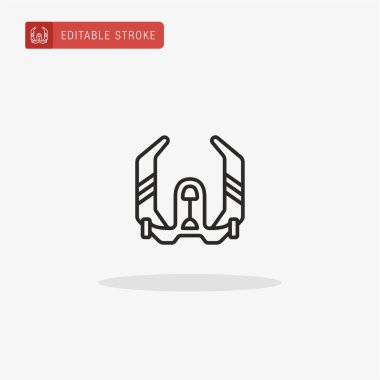 Uzay gemisi simgesi vektörü. Sunum için Uzay Gemisi simgesi.