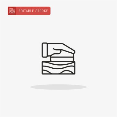 Kum ikonu vektörü. Sunum için zımparalama simgesi.