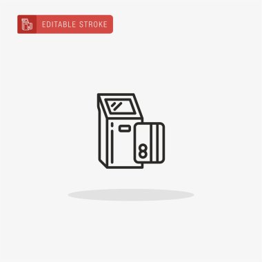 ATM simgesi vektörü. Sunum için ATM simgesi.