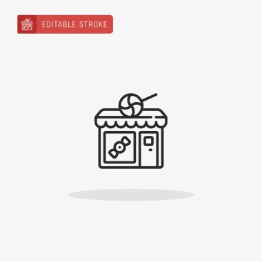 Şekerci dükkanı ikon vektörü. Sunum için Şekerci Dükkanı simgesi.