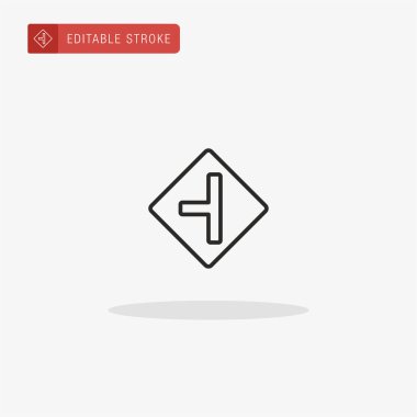 T Junction ikon vektörü. Sunum için T Junction simgesi.