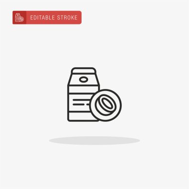 Hindistan cevizi sütü ikon vektörü. Sunum için Hindistan cevizi sütü simgesi.