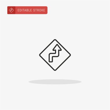 Zig Zag simge vektörü. Sunum için Zig Zag simgesi.