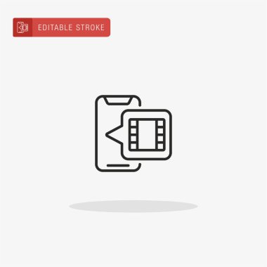 Film ikonu vektörü. Sunum için film simgesi.