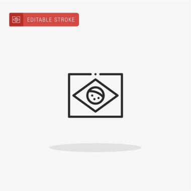 Brezilya Bayrak ikon vektörü. Sunum için Brezilya Bayrak simgesi.