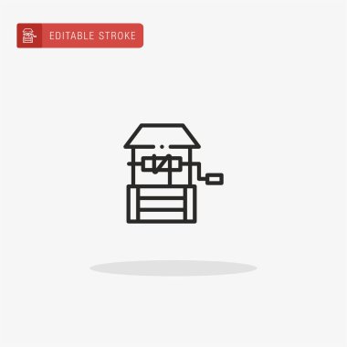 Su Kuyusu ikon vektörü. Sunum için Su Kuyusu simgesi.