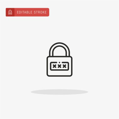 Asma kilit ikon vektörü. Sunum için asma kilit simgesi.