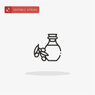 Zeytinyağı ikon vektörü. Sunum için zeytin yağı simgesi.