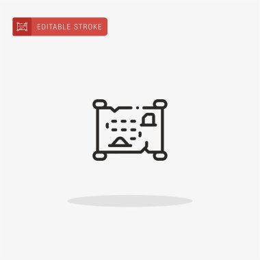 Hazine Haritası simge vektörü. Sunum için Hazine Haritası simgesi.