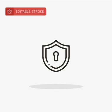 Kalkan simgesi vektörü. Sunum için kalkan simgesi.