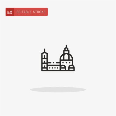 Katedral ikon vektörü. Sunum için katedral simgesi.