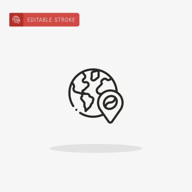 Kahve ikonu vektörü. Sunum için kahve simgesi.