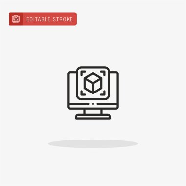 D simge vektörü modelleniyor. Sunum için D Modelleme simgesi.