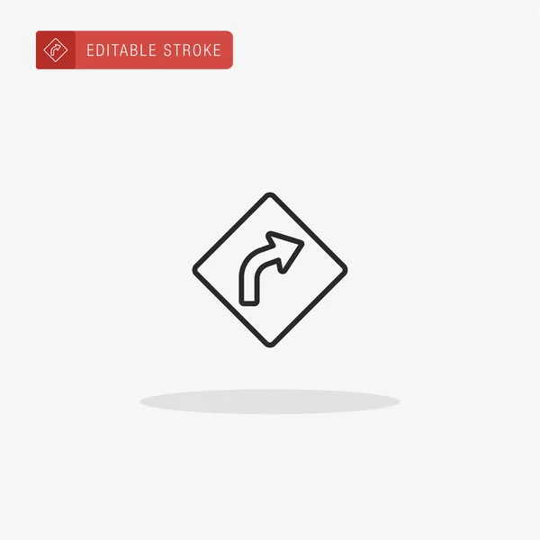 Right Turn Icon Vector Right Turn Icon Presentation — Stock Vector