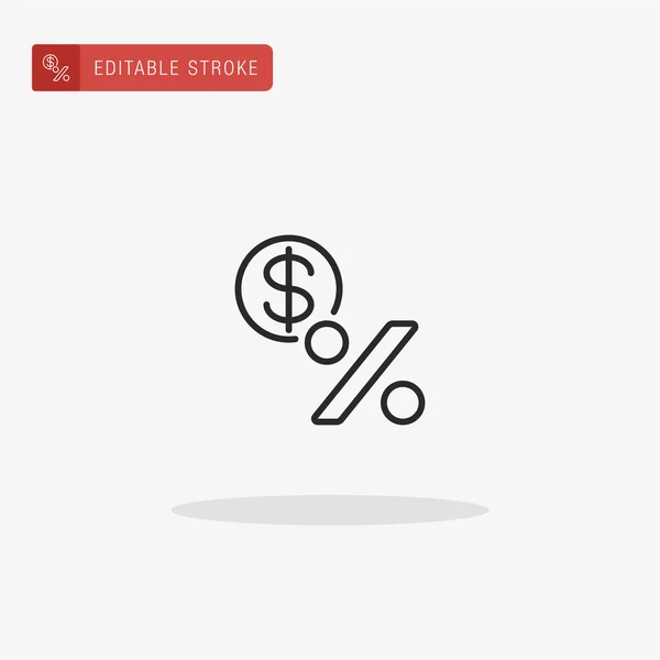 Procentuele Icoon Vector Percentage Pictogram Voor Presentatie — Stockvector