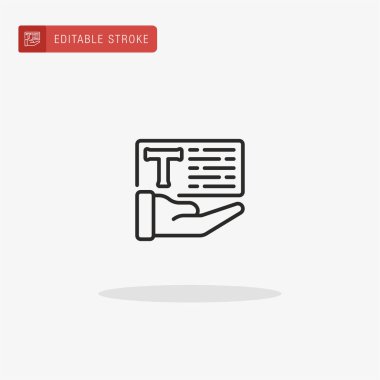 Metin simgesi vektörü. Sunum için metin simgesi.