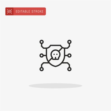 Antivirüs ikon vektörü. Sunum için antivirüs simgesi.