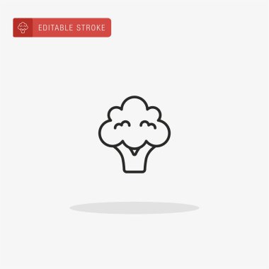 Brokoli ikonu vektörü. Sunum için brokoli simgesi.