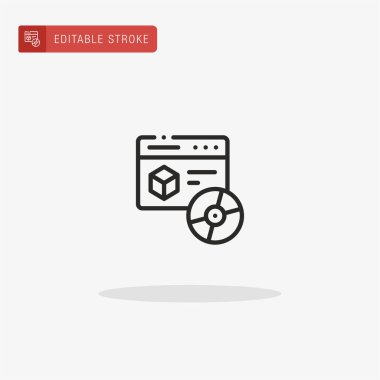 Tasarım Yazılım ikonu vektörü. Sunum için Yazılım Tasarımı simgesi.