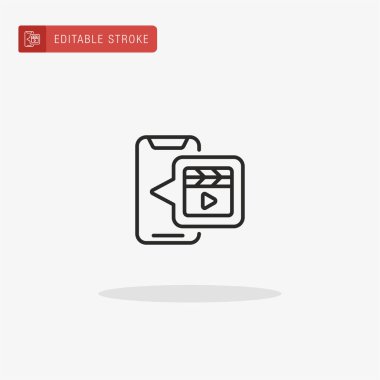 Video simgesi vektörü. Sunum için video simgesi.