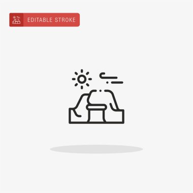 Mağara ikonu vektörü. Sunum için mağara simgesi.