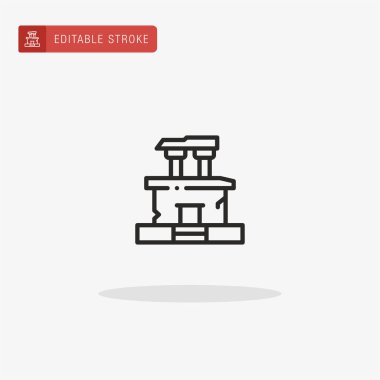 Heykel simgesi vektörü. Sunum için anıt simgesi.