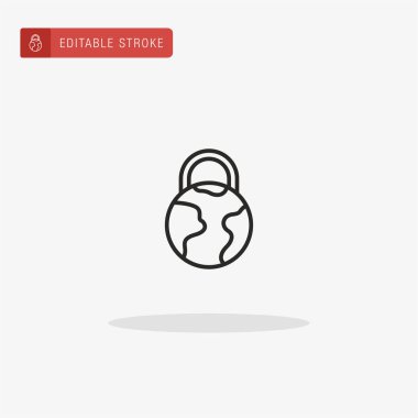 Küre simgesi vektörü. Sunum için dünya simgesi.