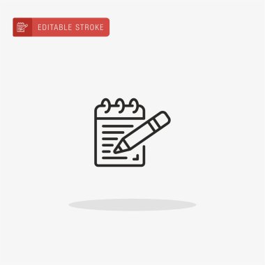 Not simgesi vektörü. Sunum için not simgesi.