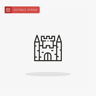 Şato ikon vektörü. Sunum için Castle simgesi.