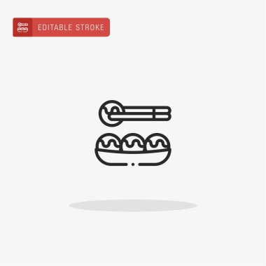 Takoyaki simge vektörü. Sunum için Takoyaki simgesi.