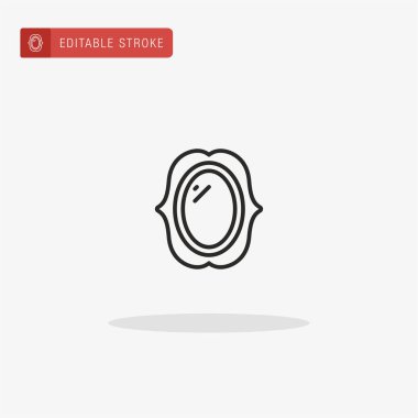 Kare simgesi vektörü. Sunum için çerçeve simgesi.