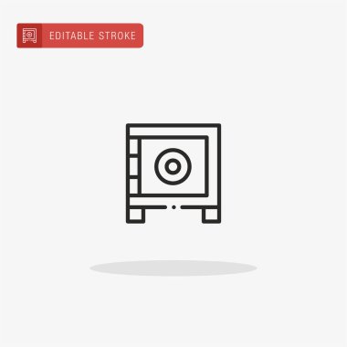 Güvenli kutu ikon vektörü. Sunum için güvenli kutu simgesi.